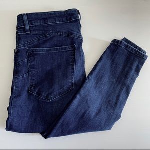 Express High Waisted Dark Wash Ankle Skinny Jeans